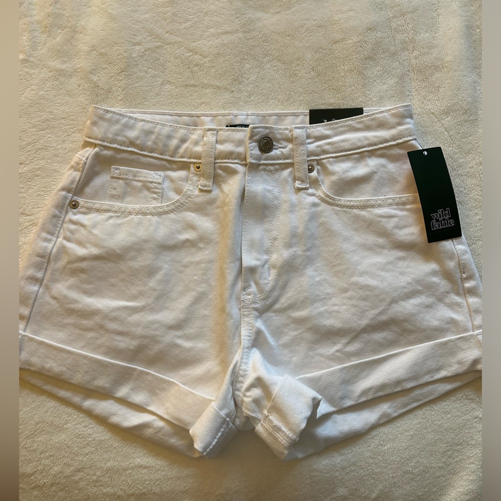 White Mom Jean Shorts- Wild Fable